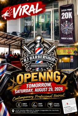 RJ Barbershop Hadir di Kudus, Tawarkan Potongan Rambut Profesional Mulai Rp20 Ribu